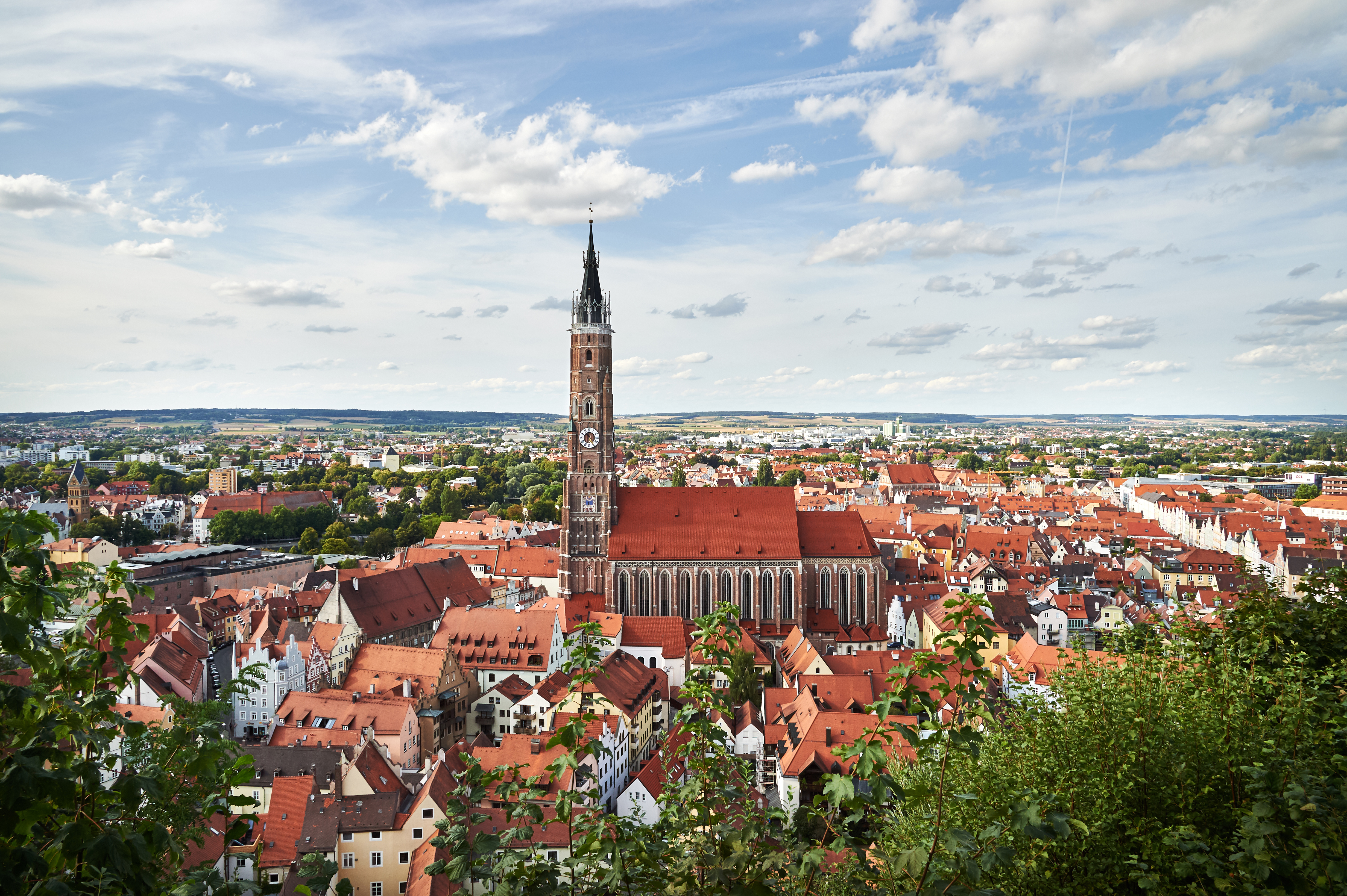 Die Stadt Landshut mit der Basilika St. Martin